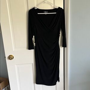 American living - black ruched dress - size 6